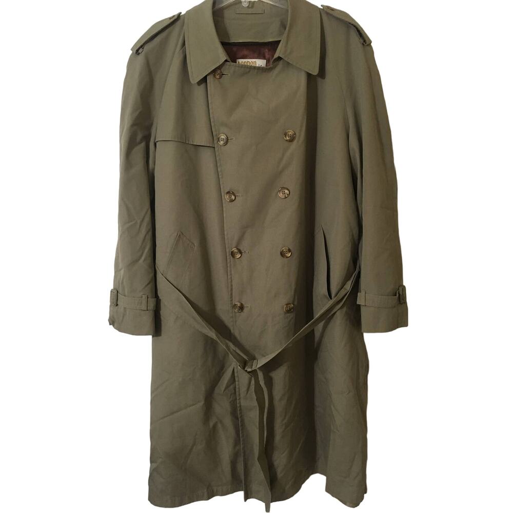 Vintage London Fog London Towne Trench Coat, Zip Out Dark Brown Warmer Liner